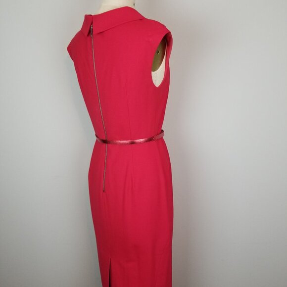 Rachel Roy Sexy Red Bombshell Wiggle Pencil Dress w/ Matching Belt * Size 4 - Picture 9 of 13